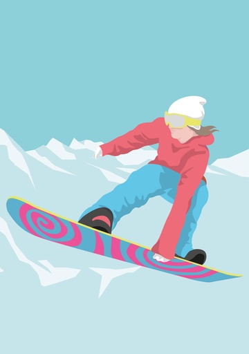 [lu222] Nobis Design - Postkarte - Luminous - Snowboarder