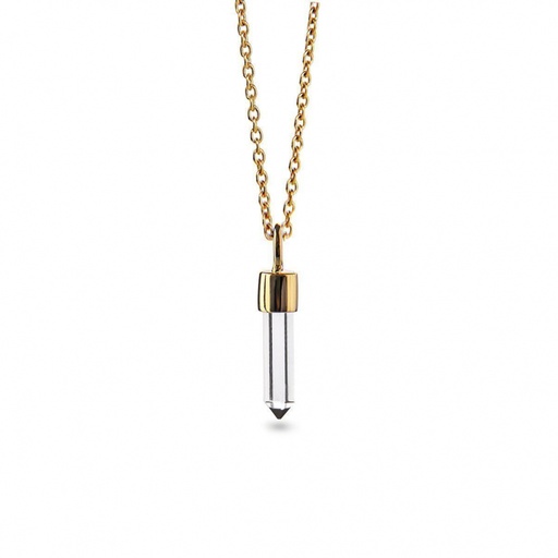 [4910-45] Jeberg Jewellery - Rituals Necklace White Quart Gold 45 cm 