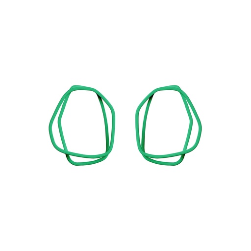 [L6032] Lisa Kroeber Jewellery Art - Earrings Loops, signal green