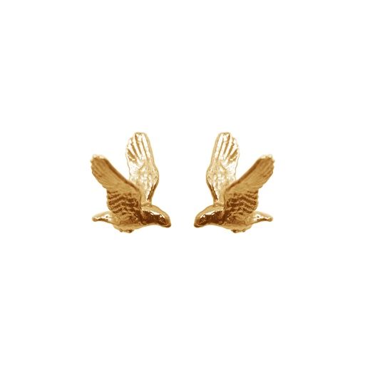[EBS-Yellow-Gold] Lisa Kroeber Jewellery Art - Earrings Birds Small - Yellow Gold