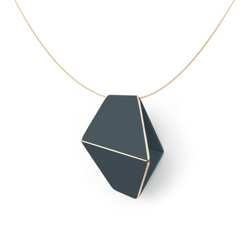 [FNL7031] Lisa Kroeber Jewellery Art - Necklace Folded Long, Dark Grey