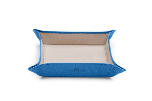 [17995] Taschen-Entleerer klein | azurblau | beige | silber | genarbt