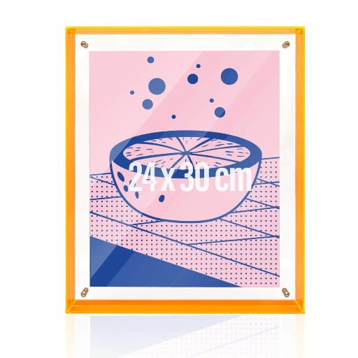 [bra-012] Mea Living - Neon Bilderrahmen Acryl 24x30 cm orange