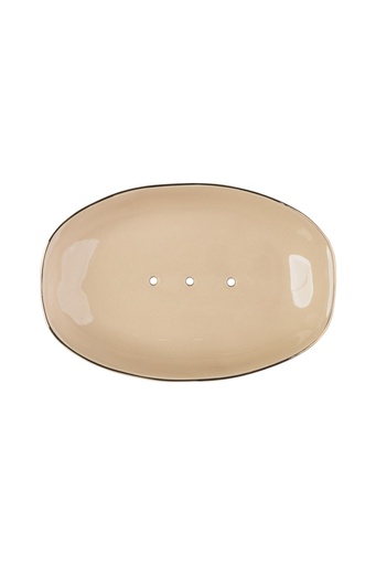 [POR479] Tranquillo - Seifenschale CLASSIC beige mit Goldrand