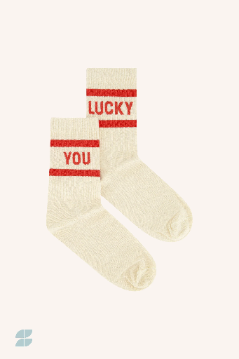 [109055-305] By Bar - Lucky oyster socks (lucky you socks) - 305 poppy red