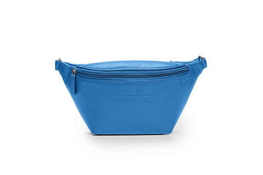 [9395] KIM Gürteltasche | azurblau | silber | Weite 100-165 | genarbt