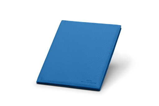 [7495] Ledereinband A5 | azurblau | genarbt