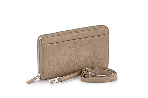 [5005] tragbar soft | taupe | silber | genarbt