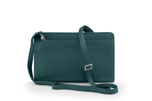 [1475] tragbar XL neu | petrol | silber | genarbt