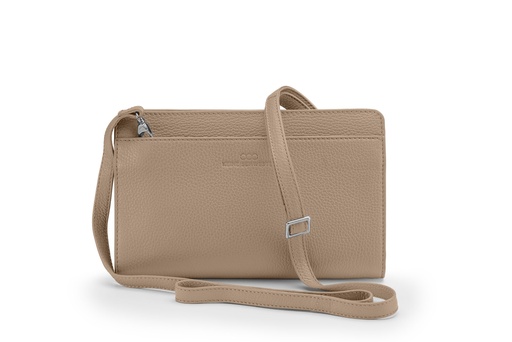 [1405] tragbar XL neu | taupe | silber | genarbt