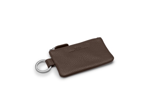 [6329] Schlüsseltasche slim | dunkelbraun | silber | genarbt