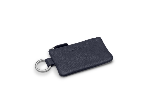 [6308] Schlüsseltasche slim | nachtblau | silber | genarbt