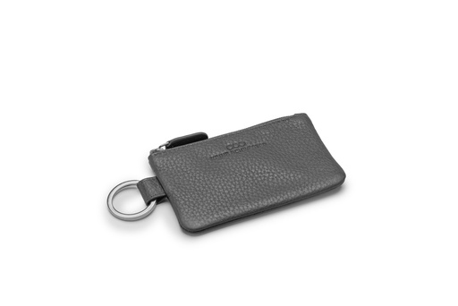 [6319] Schlüsseltasche slim | dunkelgrau | silber | genarbt