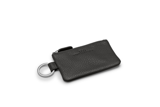 [6301] Schlüsseltasche slim | schwarz | silber | genarbt