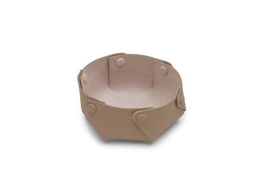 [1005] Taschen-Entleerer rund | taupe | beige | gold | genarbt