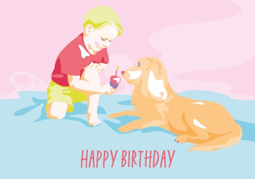 [LO004] Nobis Design - Postkarte - Limoncella - Boy and Dog