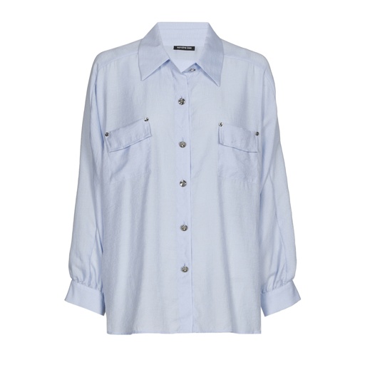 Caroline Biss - OVERSIZED LOOSE BLOUSE WITH ELEGANT SHEEN light blue