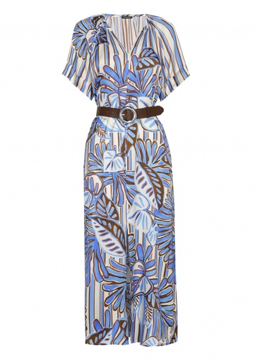 Caroline Biss - STRAIGHT-FITTING, SOFT MIDI-DRESS WITH PLANT PRINT MOTIF