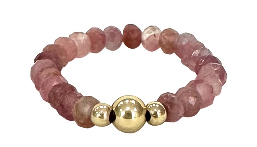 [RING15SS25] LeJu - R15SS25 - RING, GLASS BEADS - Pink Tourmaline Ring