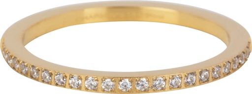 Charmins Ring - R1471 - goldfarbener Stapelring Alliance White Crystal 1,2 MM Stahl
