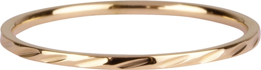 Charmins Ring - R891 - Basis Ring quer gestreift goldplated