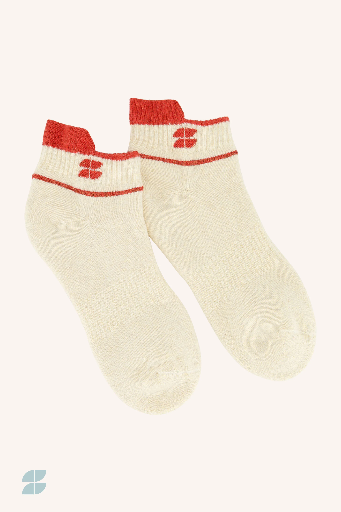 [25128401-305] By Bar - Short Logo Socks - 305 poppy red
