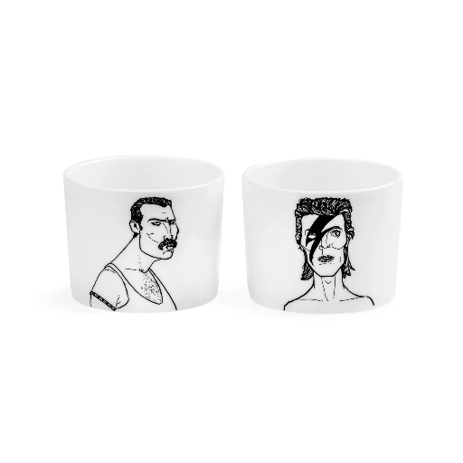 [00016] Polonapolona - Espresso cup set of 2 - the legends - david + freddie
