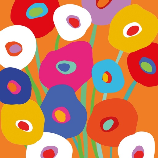 [133002732] PPD - Super Bloom orange Servietten 33x33