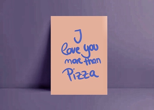 Hej Ibiza - Postkarte - I love you more than pizza