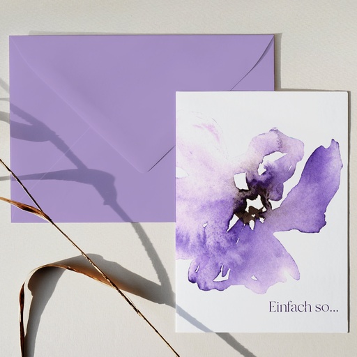 Elena Klein - Klappkarte mit Umschlag - Lila Blüte Einfach so…