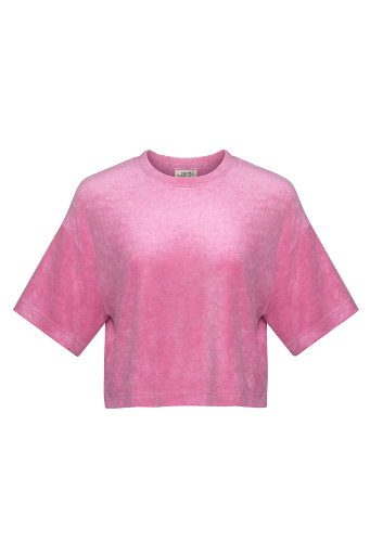 MDMD - Frottee Crop T-Shirt - rosa