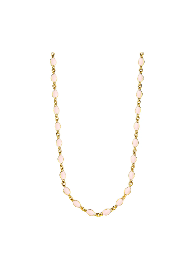 [44205-42-EXT-gold] Jeberg Jewellery - Blush Enamel Necklace gold