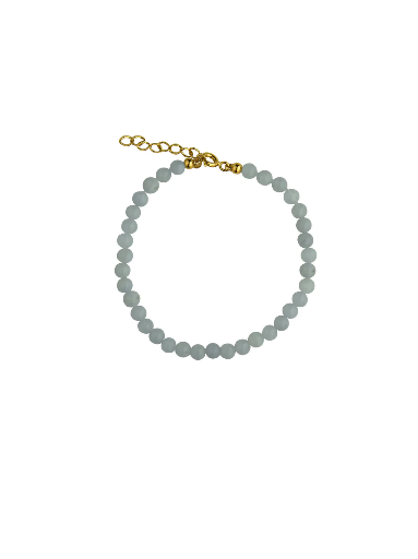 [70060] Jeberg Jewellery - Seaside Stories Blue Lace Agate Stone Bracelet gold