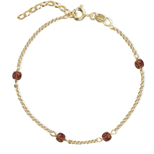 [7180-g] Jeberg Jewellery - Love Eye bracelet red garnet gold
