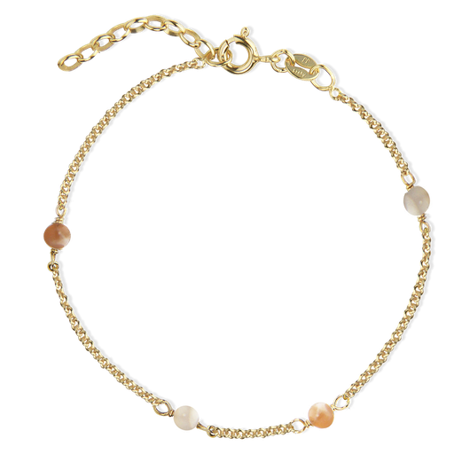 [7182-g] Jeberg Jewellery - Love Eye bracelet round nude moon tone gold