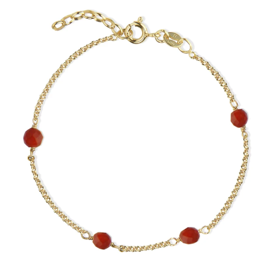 [7196-g] Jeberg Jewellery - Love Eye bracelet gold carneol 
