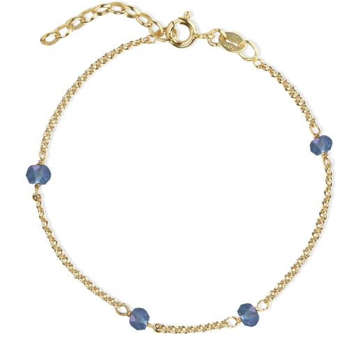 [7300-g] Jeberg Jewellery - Love Eye bracelet clean blue stone