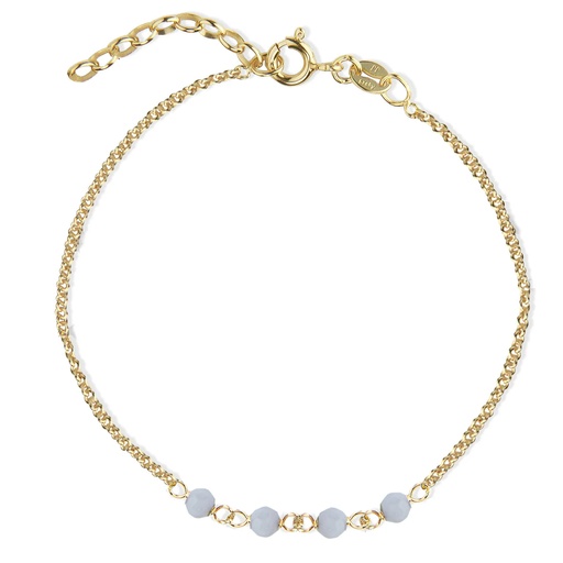 [7340-G] Jeberg Jewellery - Love Eye Blue Lace Bracelet gold