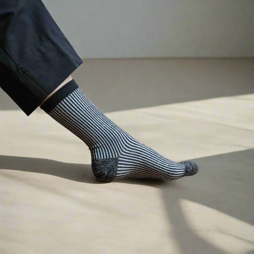 Klue - Glitter Lurex socks | stripes black | eco-friendly lyocell
