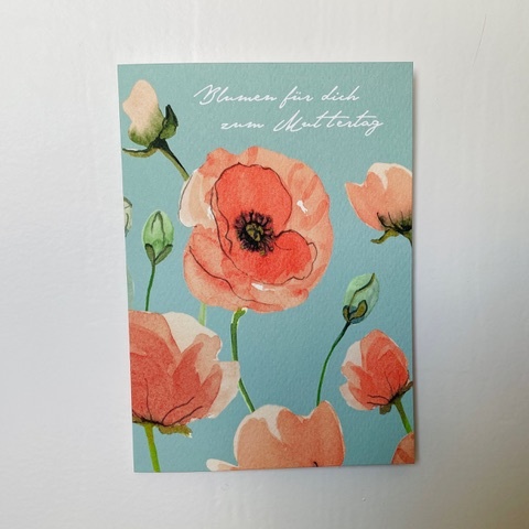 Elena Klein - Klappkarte mit Umschlag - Mohn - Blumen für dich zum Muttertag