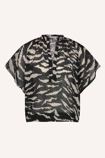 By Bar - Vina Zebra Blouse - 970 Black Zebra Print