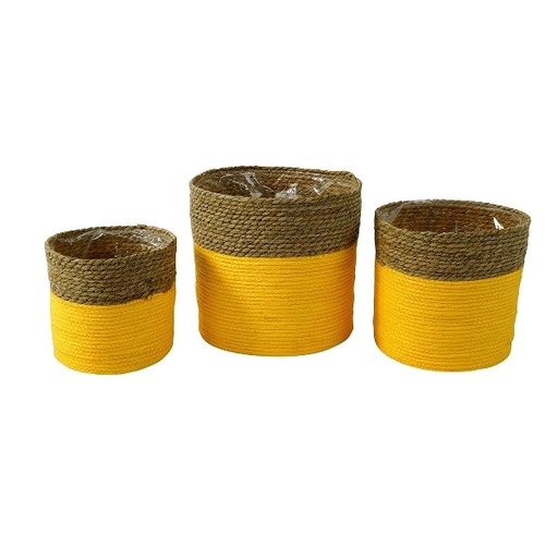 [52943-M] Werner Voss - Korb Joy M, braun/gelb, Gras/Papier