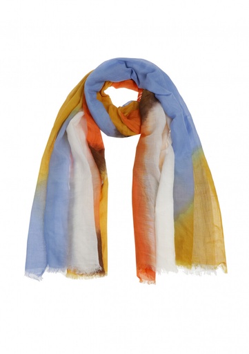 [1006-89] Caroline Biss - AIRY FOULARD SCARF multicolour blue yellow