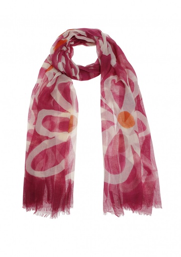 [1017-79] Caroline Biss - SCARF WITH COLOURFUL SPRING PRINT multicolour pink