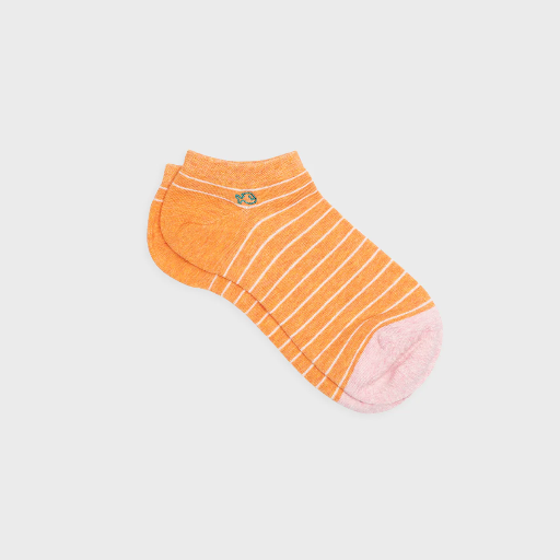 [SRF07] Billybelt - Kurze Sneakersocken orange / rosa gestreift - Gr. 41-46