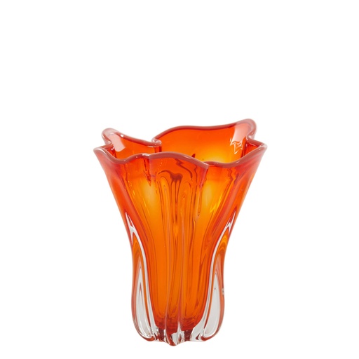 [5735590] Light & Living - Vase Kazuno Glas klar / orange 22x27cm