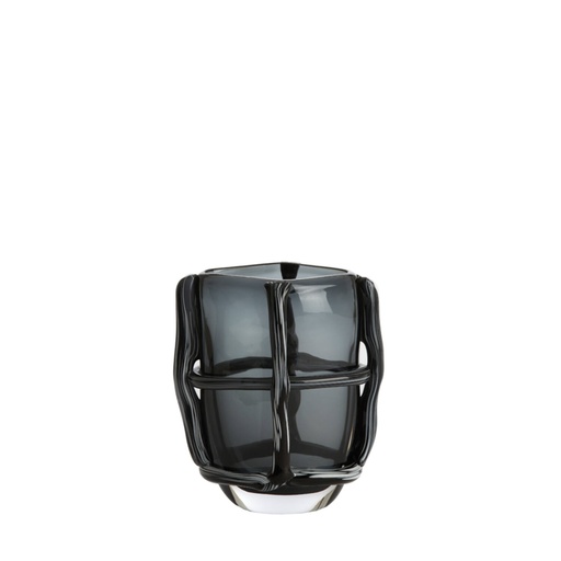 [5711127] Light & Living - Vase Ashoro Glas grau 19x14x22cm