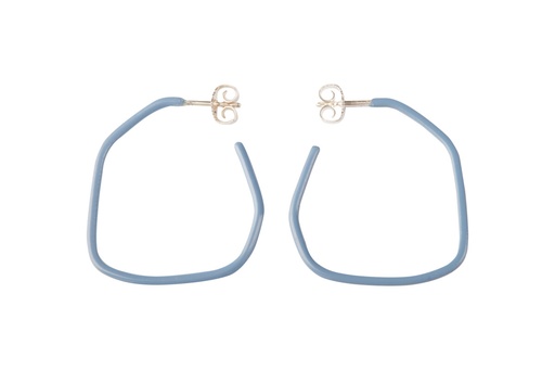 [L-pigeonblue] Lisa Kroeber Jewellery Art - Earrings Lines, Pigeon blue