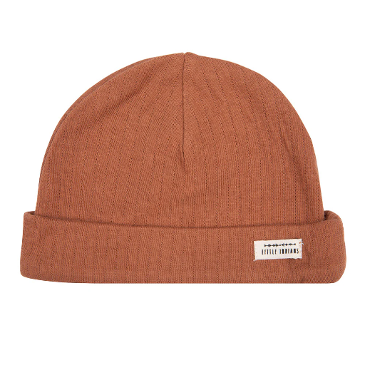 [BE15-AB] Little Indians - Babymütze Bennie Amber Brown organic cotton 9-12M