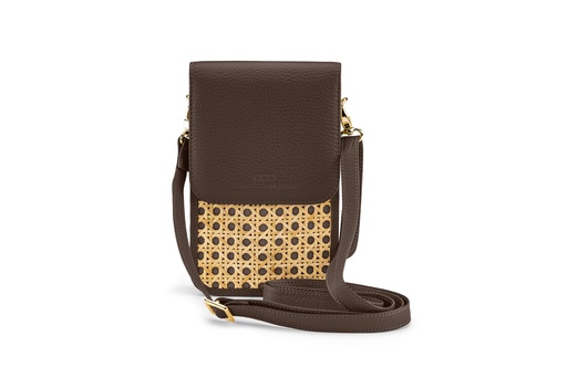 [20429] MIA Wiener Geflecht | dunkelbraun | gold | genarbt